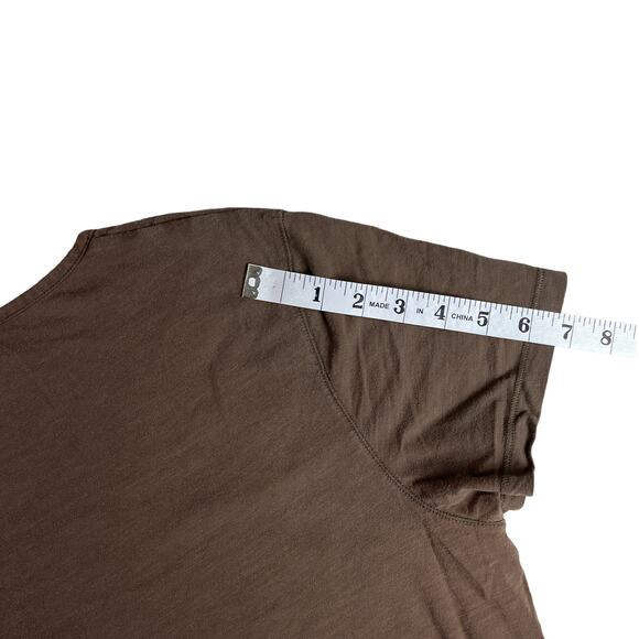 Sonoma Short Sleeve V-Neck Tee Shirt Top Plus Size 2X Brown White - Picture 9 of 10